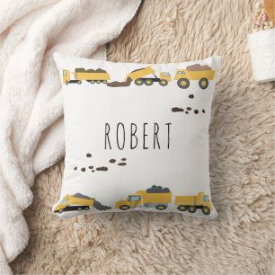 Cute Dump Trucks Construction Trucks Throw Pillow