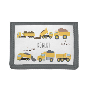 Cute Dump Trucks Construction Trucks Tri-fold Wallet