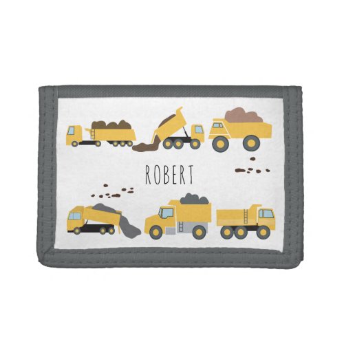 Cute Dump Trucks Construction Trucks  Trifold Wallet