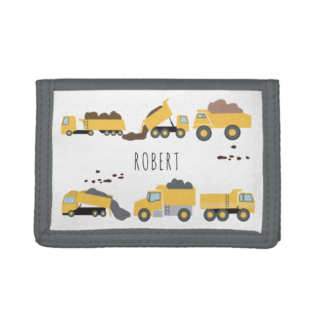 Cute Dump Trucks Construction Trucks  Trifold Wallet (Front)