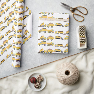 Cute Dump Trucks Construction Trucks Wrapping Paper