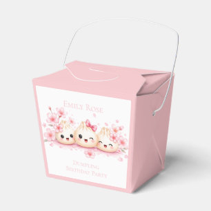 Cute Dumpling Girl Birthday Party Favor Boxes