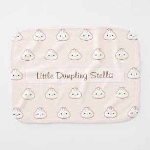 Cute Dumpling Script Personalized Baby Burp Cloth