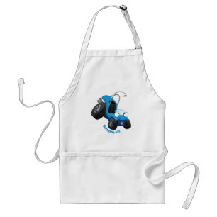Cute dune buggy off road vehicle cartoon adult apron