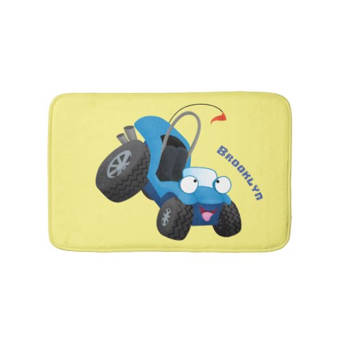 Cute dune buggy off road vehicle cartoon bath mat