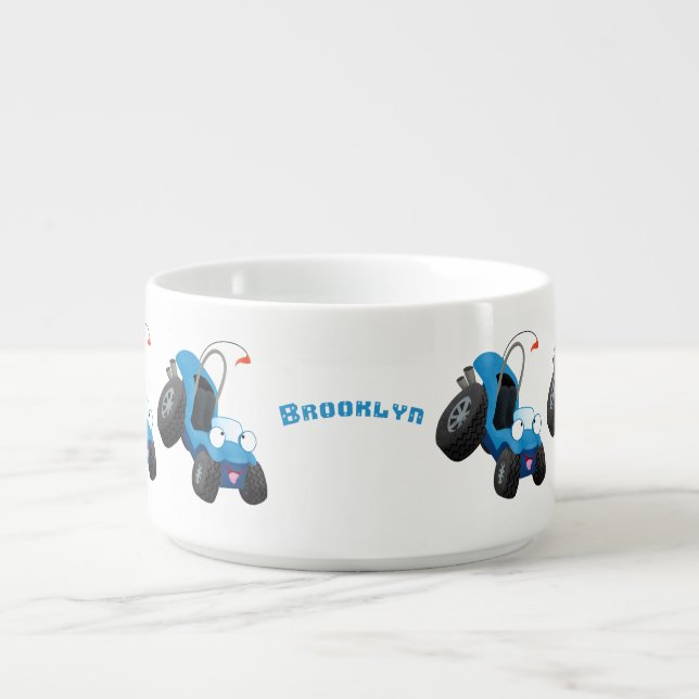 Cute dune buggy off road vehicle cartoon bowl (Center)