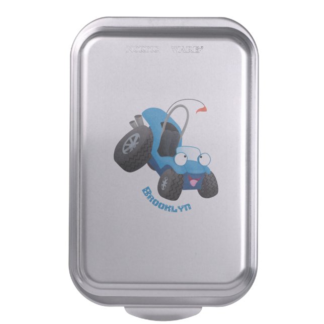 Cute dune buggy off road vehicle cartoon  cake pan (Front Vertical)