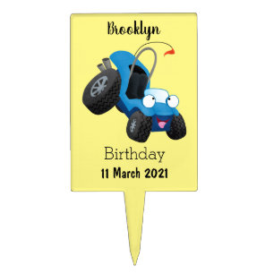 Cute dune buggy off road vehicle cartoon cake topper