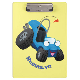 Cute dune buggy off road vehicle cartoon clipboard