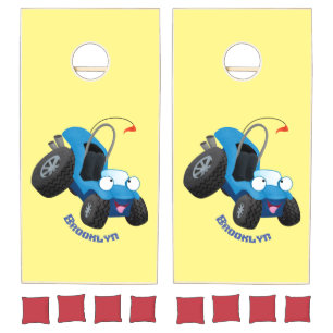 Cute dune buggy off road vehicle cartoon cornhole set