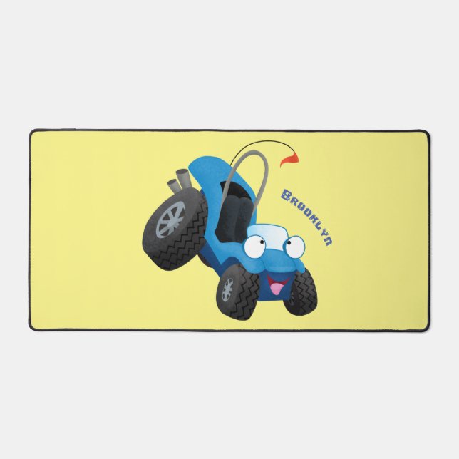 Cute dune buggy off road vehicle cartoon desk mat (Front)