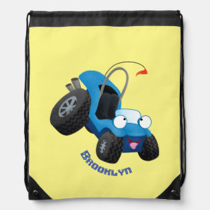 Cute dune buggy off road vehicle cartoon drawstring bag