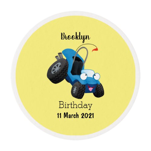 Cute dune buggy off road vehicle cartoon  edible frosting rounds