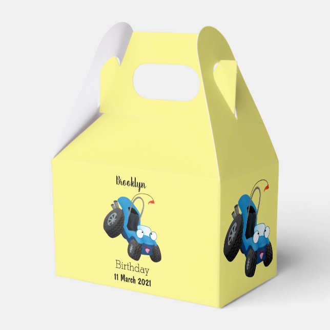 Cute dune buggy off road vehicle cartoon  favor boxes (Front Side)