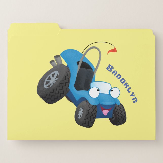 Cute dune buggy off road vehicle cartoon  file folder (Front Left)