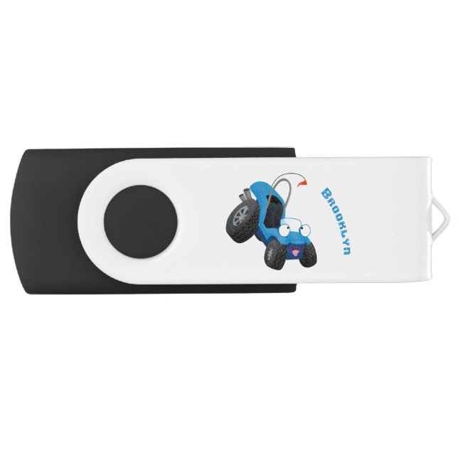Cute dune buggy off road vehicle cartoon  flash drive (Front)