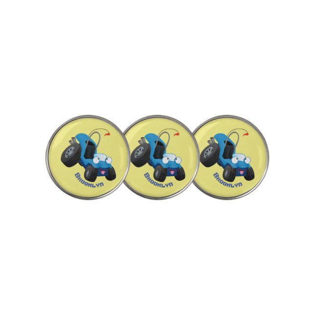 Cute dune buggy off road vehicle cartoon  golf ball marker (3 Up)
