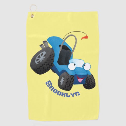 Cute dune buggy off road vehicle cartoon  golf towel