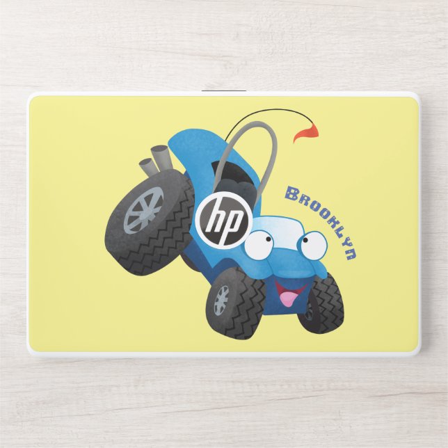 Cute dune buggy off road vehicle cartoon  HP laptop skin (Front)