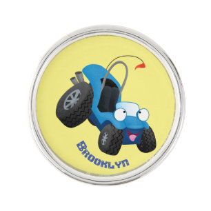 Cute dune buggy off road vehicle cartoon lapel pin