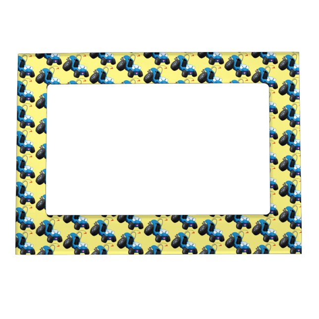 Cute dune buggy off road vehicle cartoon  magnetic frame (Front)