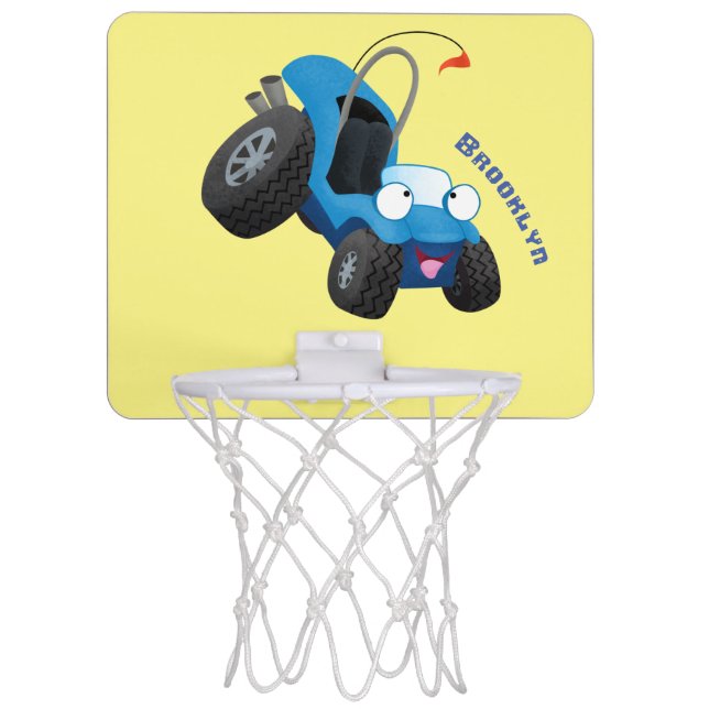 Cute dune buggy off road vehicle cartoon  mini basketball hoop (Front)