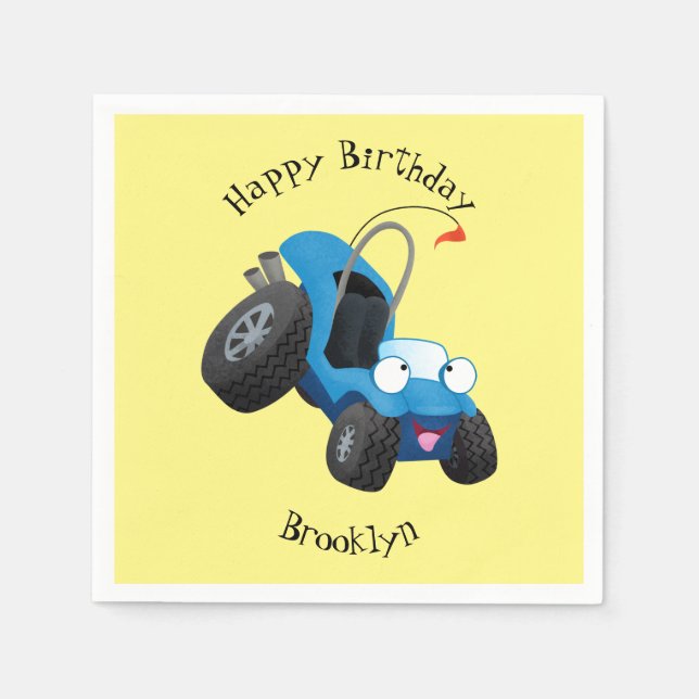 Cute dune buggy off road vehicle cartoon  napkins (Front)