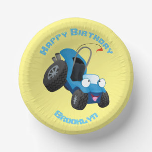 Cute dune buggy off road vehicle cartoon paper bowls