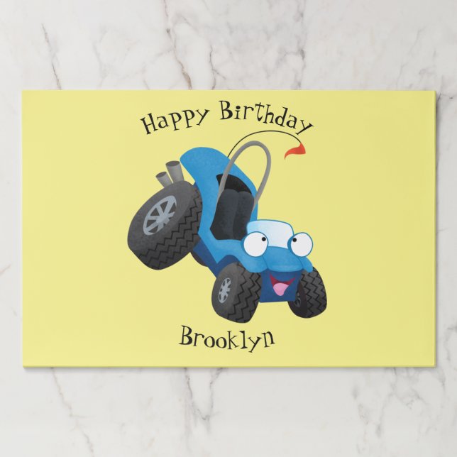 Cute dune buggy off road vehicle cartoon  paper pad (Front)