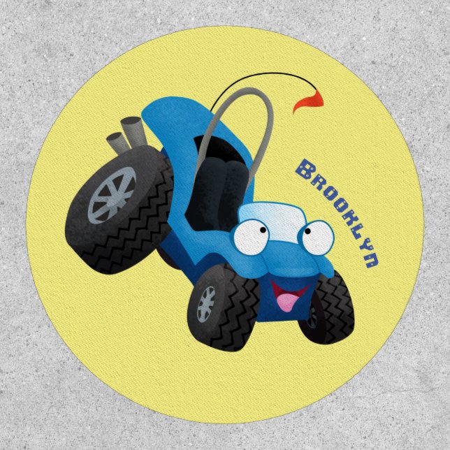 Cute dune buggy off road vehicle cartoon  patch (Front)