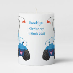Cute dune buggy off road vehicle cartoon pillar candle