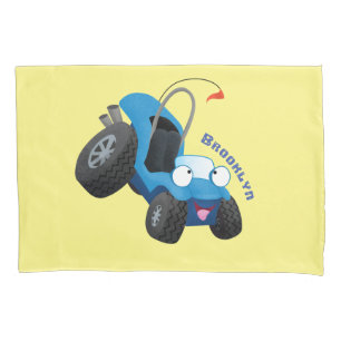 Cute dune buggy off road vehicle cartoon pillow case
