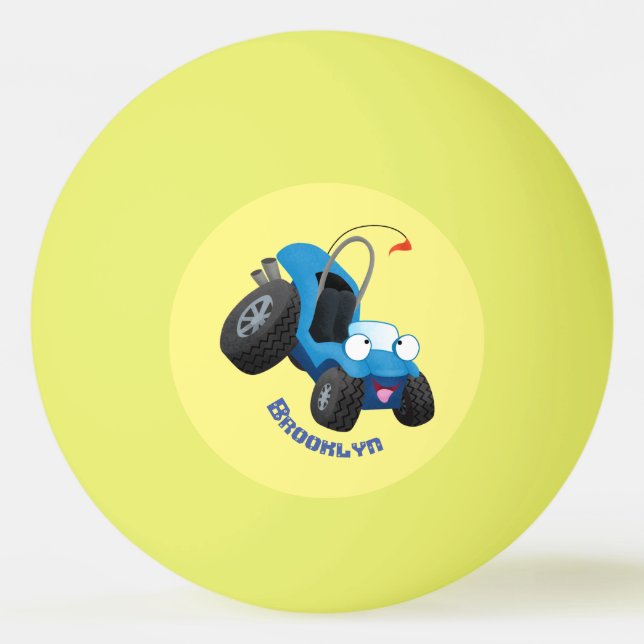 Cute dune buggy off road vehicle cartoon  ping pong ball (Front)