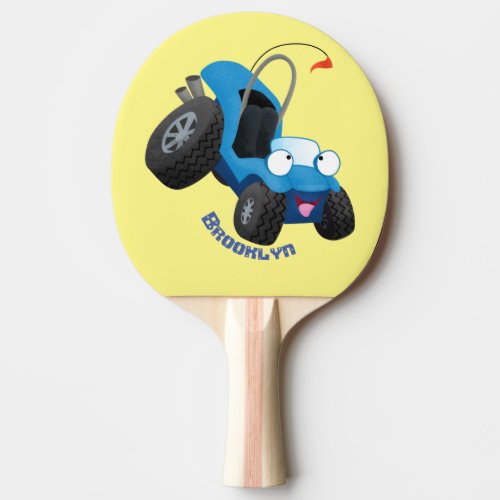 Cute dune buggy off road vehicle cartoon ping pong paddle