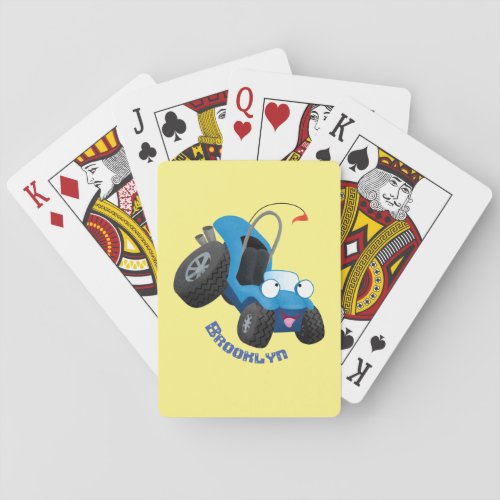 Cute dune buggy off road vehicle cartoon poker cards