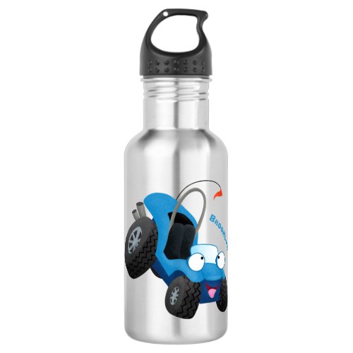 Cute dune buggy off road vehicle cartoon  stainless steel water bottle