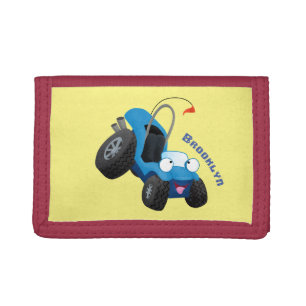 Cute dune buggy off road vehicle cartoon trifold wallet