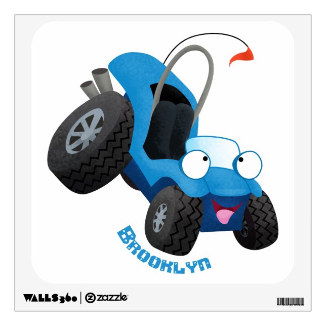 Cute dune buggy off road vehicle cartoon  wall decal (Front)