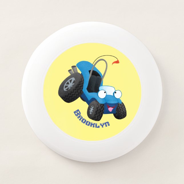 Cute dune buggy off road vehicle cartoon  Wham-O frisbee (Front)