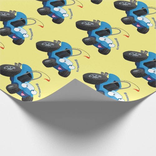 Cute dune buggy off road vehicle cartoon wrapping paper