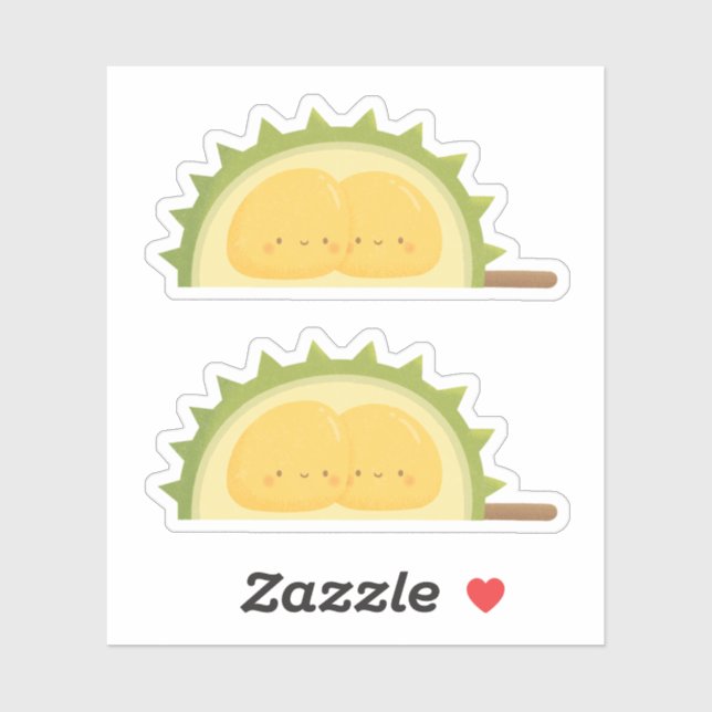 Cute Durian Fruit Hugging Seeds Doodle Sticker (Sheet)