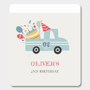 Cute Dusky Blue Any Age Birthday Party Cake Truck Breath Savers® Mints