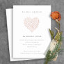 Cute Dusky Blush Floral Heart Bridal Shower Invite