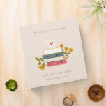 Cute Dusky Blush Stacked Storybooks Floral Wedding 3 Ring Binder<br><div class="desc">For any further customisation or any other matching items,  please feel free to contact me at yellowfebstudio@gmail.com</div>