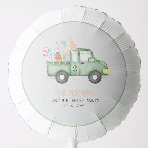 Cute Dusky Green Any Age Birthday Party Balloon