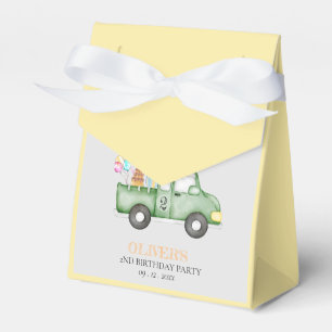 Cute Dusky Green Any Age Birthday Party Favor Boxes