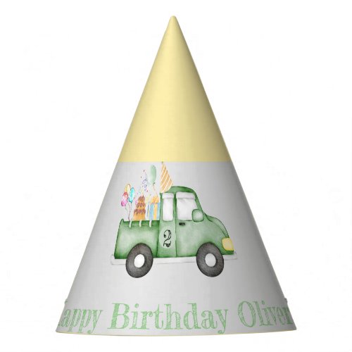 Cute Dusky Green Any Age Birthday Party Party Hat