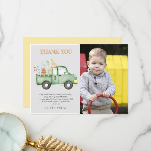 Cute Dusky Green Any Age Birthday Party Thank You Card