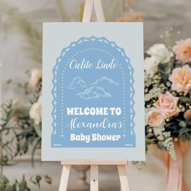 Cute Dusty Blue Cielito Lindo   Baby Shower  Foam Board (Creator Uploaded)