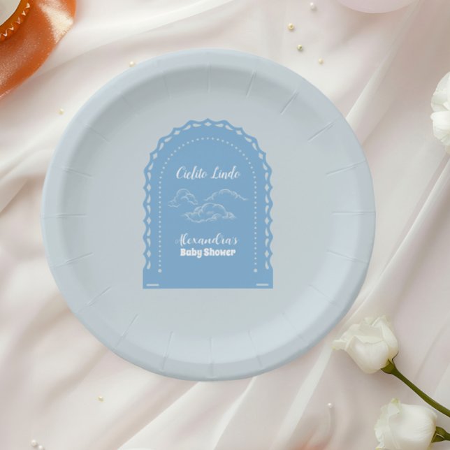 Cute Dusty Blue Cielito Lindo  Paper Plates (Creator Uploaded)